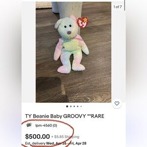 Ty Groovy Beanie Baby Collectable